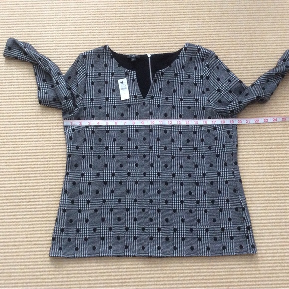 Talbots Black & White Plaid Top w/ Polka Dots - LP - Picture 9 of 11